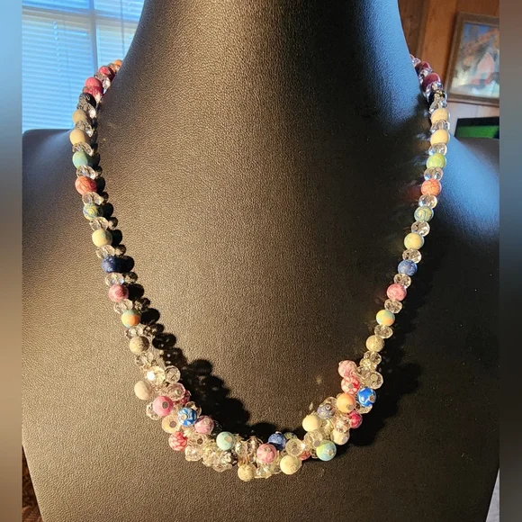 Viva Beads Necklace & Bracelet Set – Handcrafted Polymer Clay& Crystal Beads NWT - Picture 4 of 8